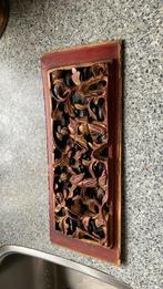 Paneeltje antiek handgestoken houtsnijwerk chinees, Ophalen of Verzenden