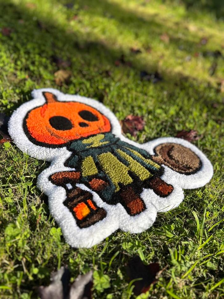 Pumpkin gye Halloween tufting rug, Huis en Inrichting, Stoffering | Tapijten en Kleden, Nieuw, Minder dan 50 cm, Minder dan 50 cm