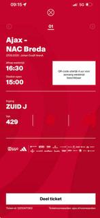Ajax - Nac Breda, 429 boven de F-Side., Tickets en Kaartjes, Sport | Voetbal, Eén persoon, April