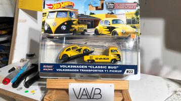 7 vw t1 kever teamtransport #22 Hot Wheels VAVB nieuw  beschikbaar voor biedingen