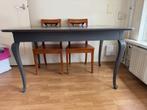 Donkergrijze uitschuifbare eettafel,  klassiek & stijlvol, Huis en Inrichting, Tafels | Eettafels, Ophalen, Gebruikt, 50 tot 100 cm