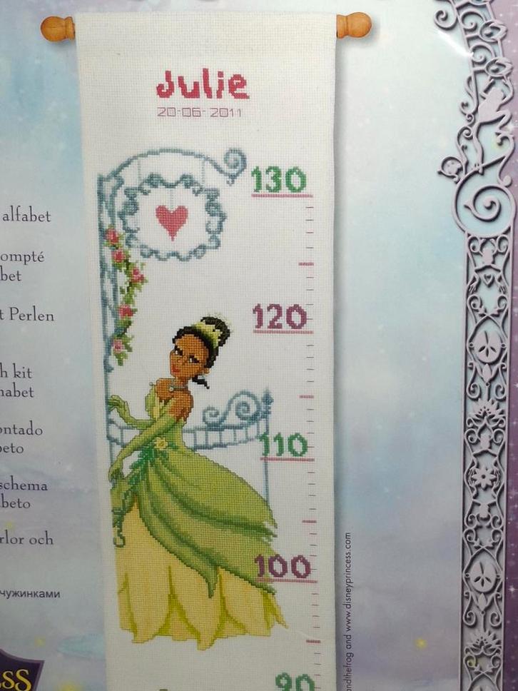 Disney Borduurpakket - Prinses Tiana Meetlat, Hobby en Vrije tijd, Borduren en Borduurmachines, Nieuw, Borduurpakket, Handborduren