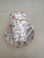 Antieke A. Ford & Co Kop en Schotel Sets (2x) Bloemenmotief, Ophalen of Verzenden