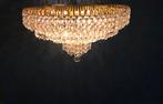 Gouden kristallen plafondlamp, O, O, Ophalen of Verzenden, Glas
