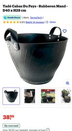 Unieke zwarte mand, gemaakt van gerecycled materiaal, Minder dan 30 cm, Rond, Ophalen of Verzenden, Zo goed als nieuw