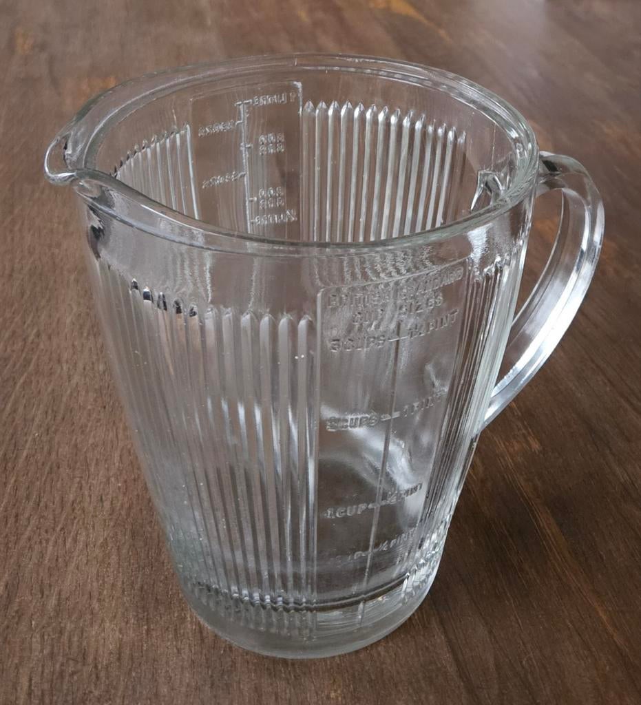 Vintage glazen P&S Ltd maatbeker, Ophalen of Verzenden