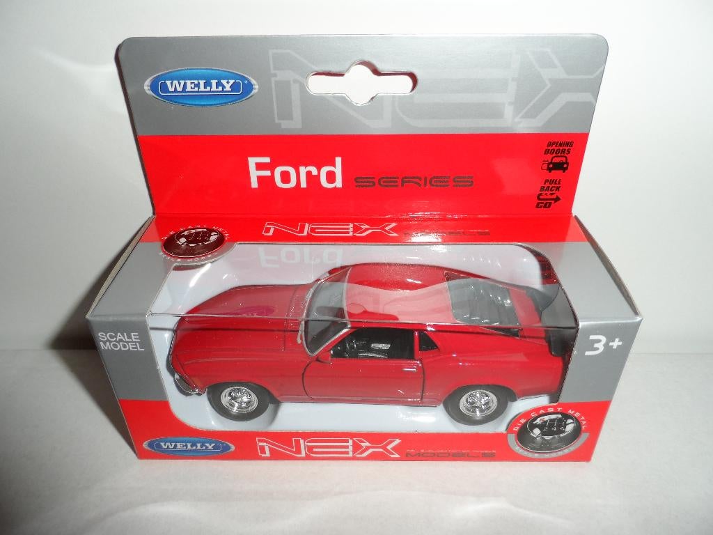 Welly - 1970 Ford Mustang Boss 302 (rood) 1:36, Ophalen of Verzenden, Nieuw, Auto