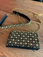 Handtasje zwart goud, Ophalen of Verzenden, Gebruikt, Zwart, Handtas