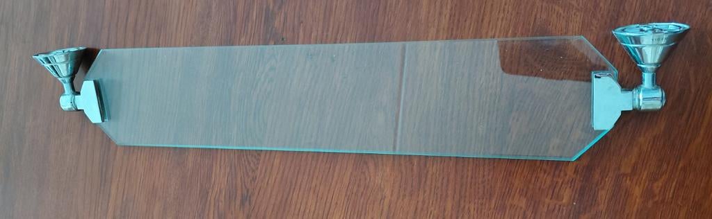 Opbergplank van beveiligd glas, 2 stuks met rvs bevestiging, Ophalen, Overige typen, 50 tot 100 cm, Zo goed als nieuw