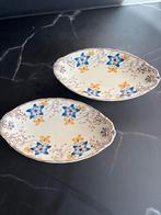 Antieke Creil & Montereau ovale schalen Anémones (25 cm), Ophalen of Verzenden