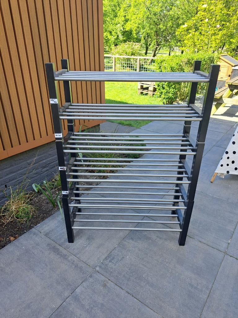 IKEA schoenenrek, 3 stuks, zwart met RVS stangen, Ophalen, Zo goed als nieuw