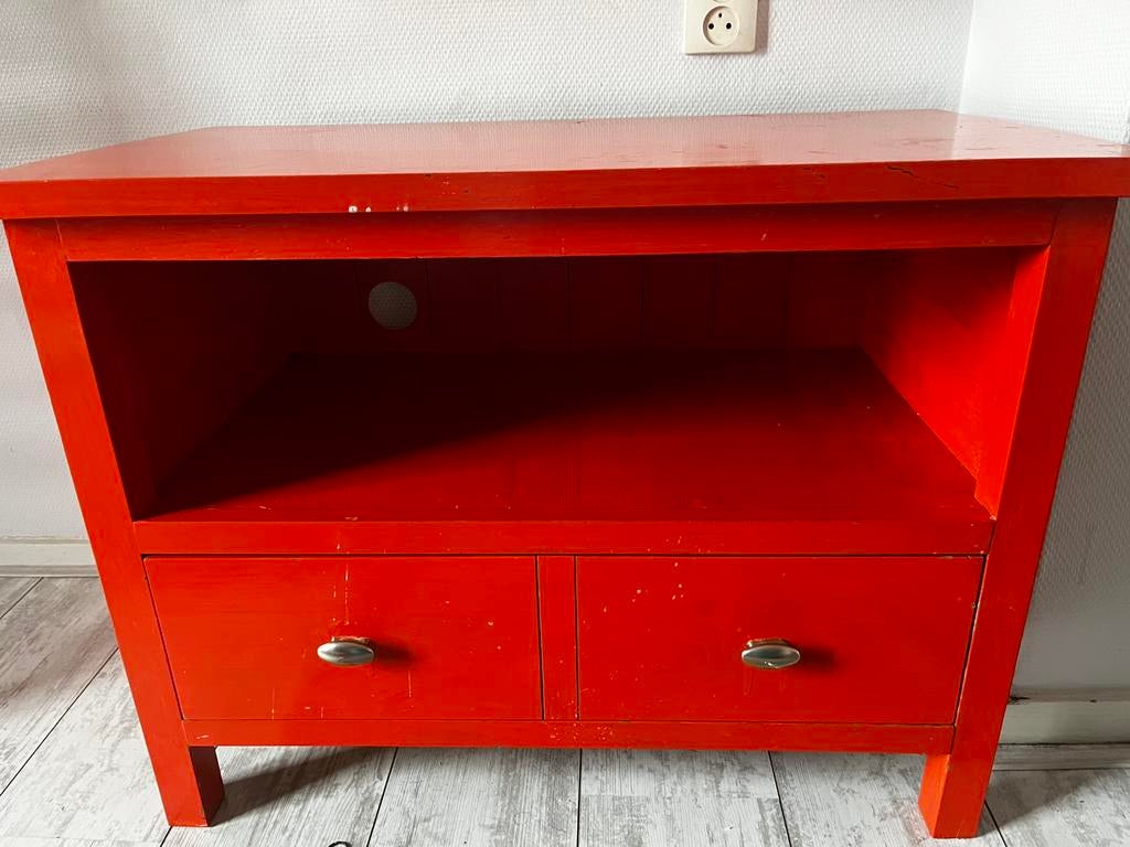 Solid wood TV kasten with drawers - vintage style, Ophalen, 50 tot 100 cm, Zo goed als nieuw, Minder dan 100 cm