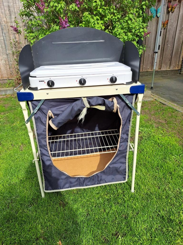 Camping keukentje met 3 pits kookstel, Caravans en Kamperen, Ophalen, Gebruikt