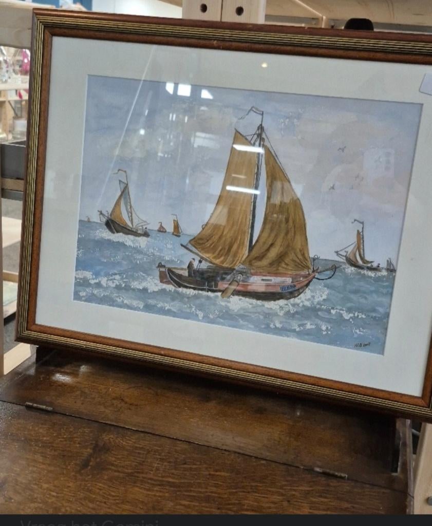 Klassieke Zeilschepen op Zee schilderij, Antiek en Kunst, Kunst | Schilderijen | Klassiek, Ophalen of Verzenden