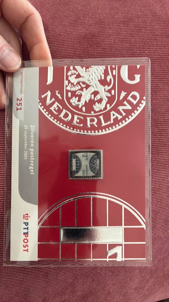 PTT mapje 251 met zilver postzegel, Postzegels en Munten, Postzegels | Nederland, Ophalen of Verzenden