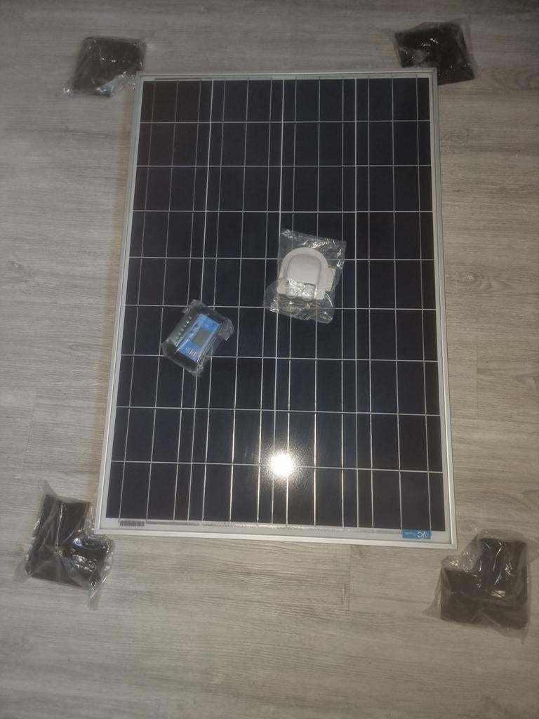 12V Zonnepaneel 100w Camper/Boot/Zomerhuis Compleet Set, Ophalen of Verzenden, Nieuw, Compleet systeem, 100 tot 200 wattpiek