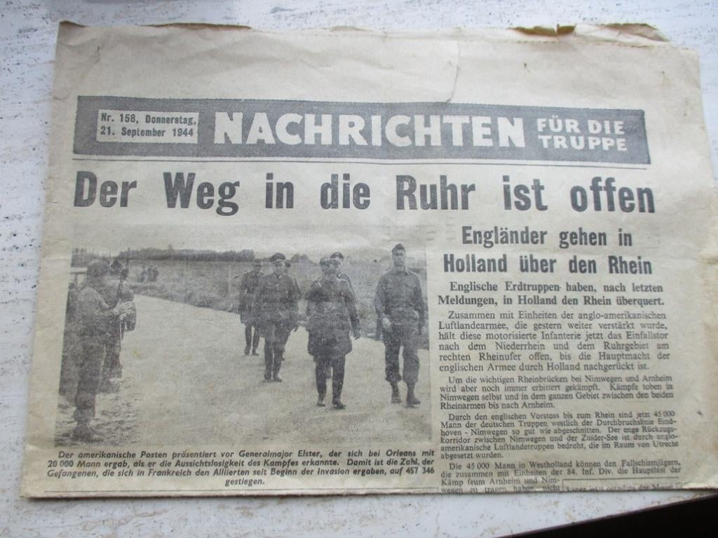 010 nachrichten fur die truppe 21-9-1944 (USA gedropt), Verzamelen, Verzenden, Luchtmacht, Amerika, Overige typen