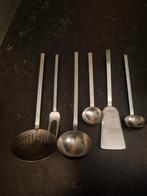 Set van 6 vintage roestvrijstalen keukengerei, Ophalen of Verzenden, Gebruikt