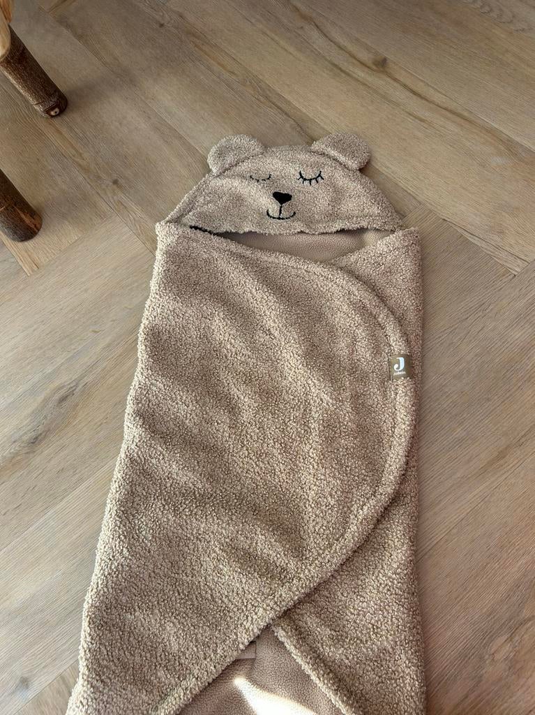 Jollein teddy wikkeldeken / voetenzak ook in de auto, Ophalen of Verzenden, Zo goed als nieuw, 70 tot 85 cm, Slaapzak