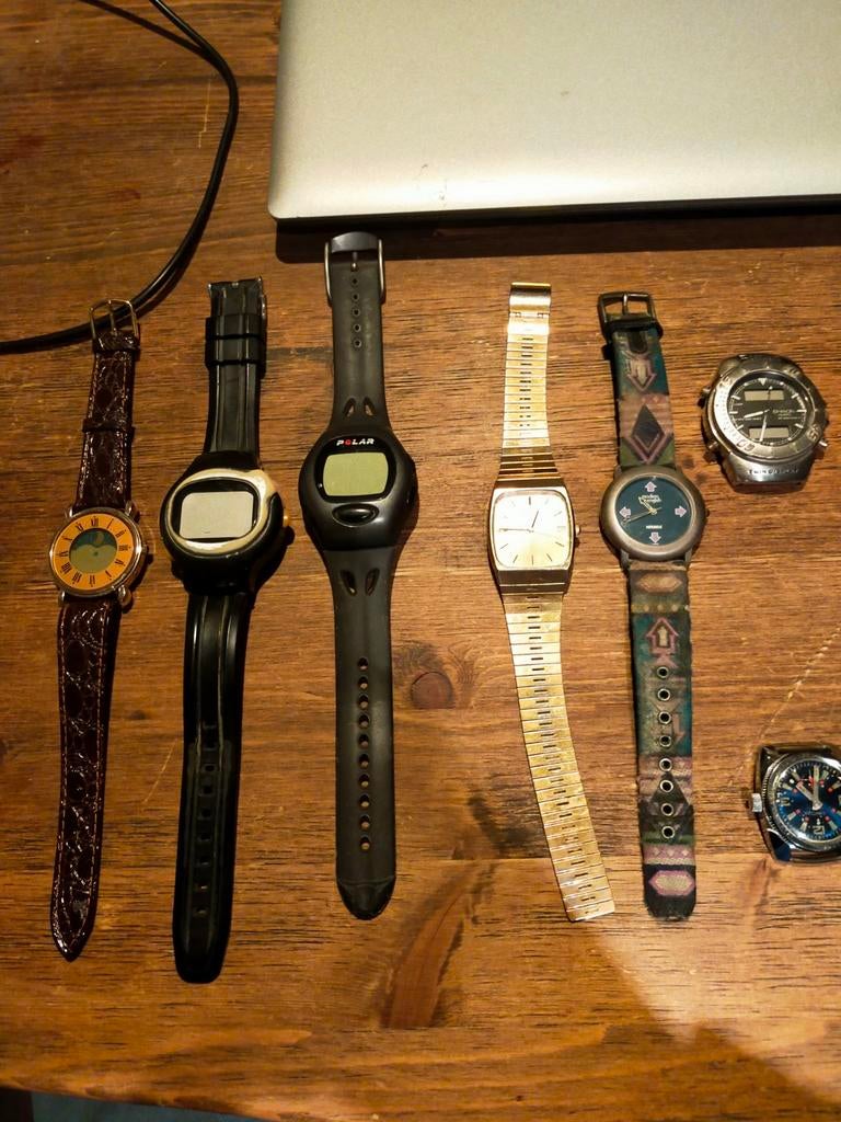 Oude heren horloges / horlogekasten, 7x, Overige merken, Gebruikt, Polshorloge, Div