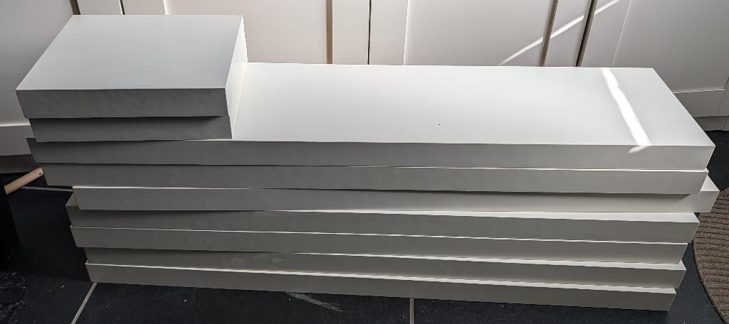 Ikea Wandplanken LACK Wit - 110cm (7x) & 30cm (2x), Ophalen, Zo goed als nieuw