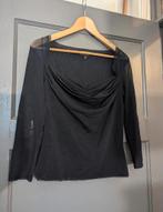 Claudia Sträter zwarte top met prachtige hals - maat 36, Zwart, Ophalen of Verzenden, Zo goed als nieuw, Lange mouw