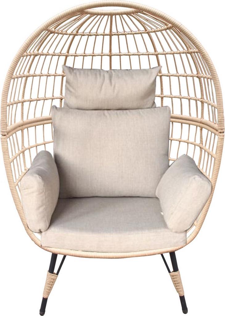 Ei stoel Singaraja met kussens - Zo goed als nieuw, Tuin en Terras, Ophalen of Verzenden, Zo goed als nieuw