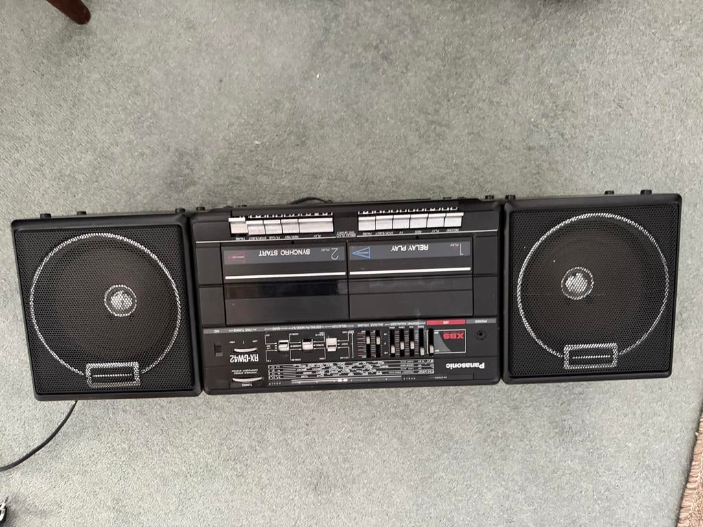 Panasonic RX-CW42 Boombox - Dubbel Cassettedeck, Ophalen of Verzenden, Dubbel, Overige merken, Tape counter