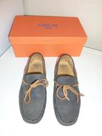 Greve heren mocassin. Maat 42,5. Blauw/grijs., Blauw, Ophalen of Verzenden, Espadrilles of Moccasins, Gedragen