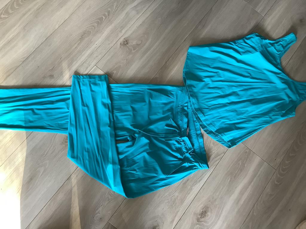Turquoise travelstof set L studio Anneloes net een jumpsuit, Blauw, Maat 42/44 (L), Ophalen of Verzenden, Zo goed als nieuw
