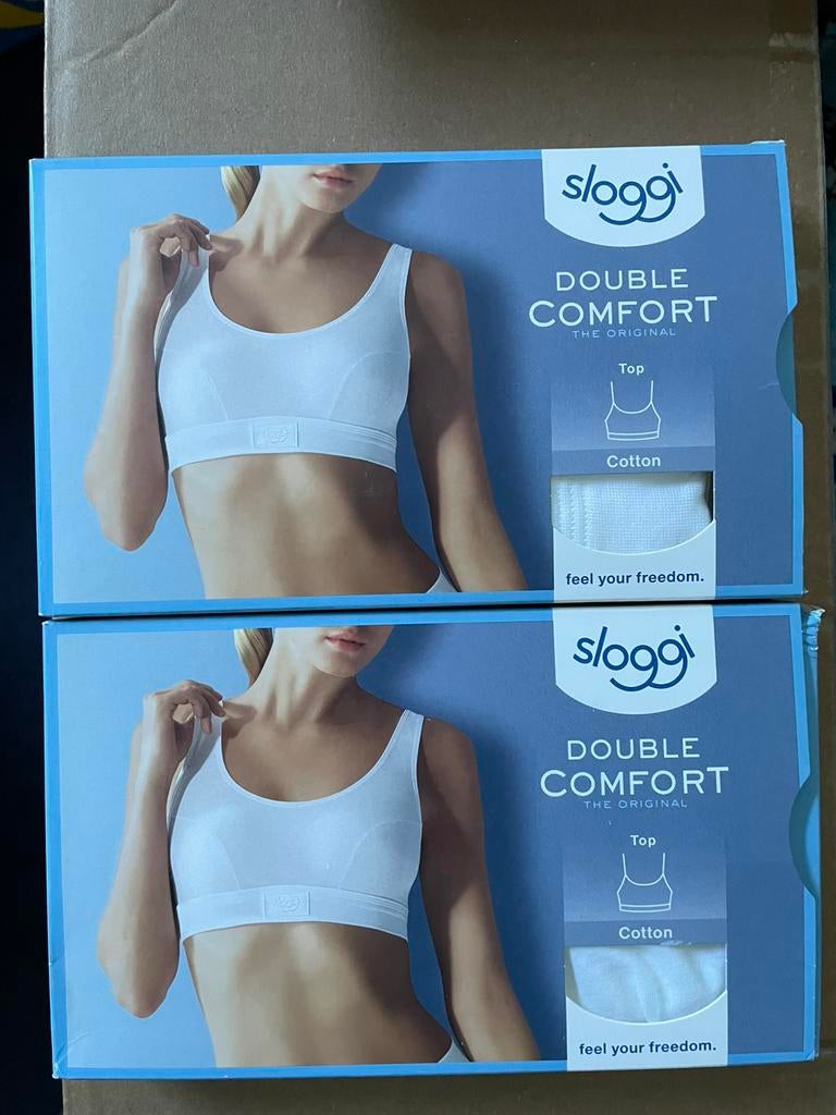 2 x Sloggi Double Comfort Top Nieuw., Verzenden, Wit, BH