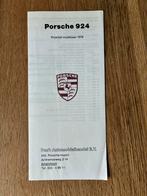 Porsche 924 prijslijst modeljaar 1978, Ophalen of Verzenden, Zo goed als nieuw, Porsche