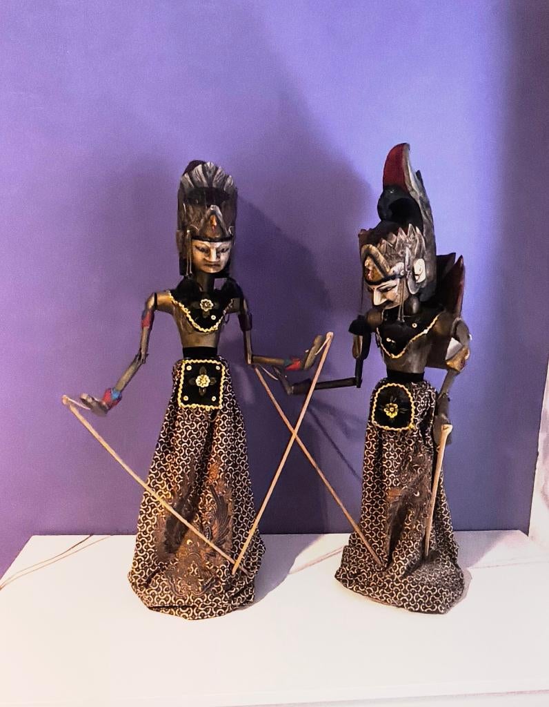 2 wajang golèk poppen, Antiek en Kunst, Kunst | Niet-Westerse kunst, Ophalen of Verzenden