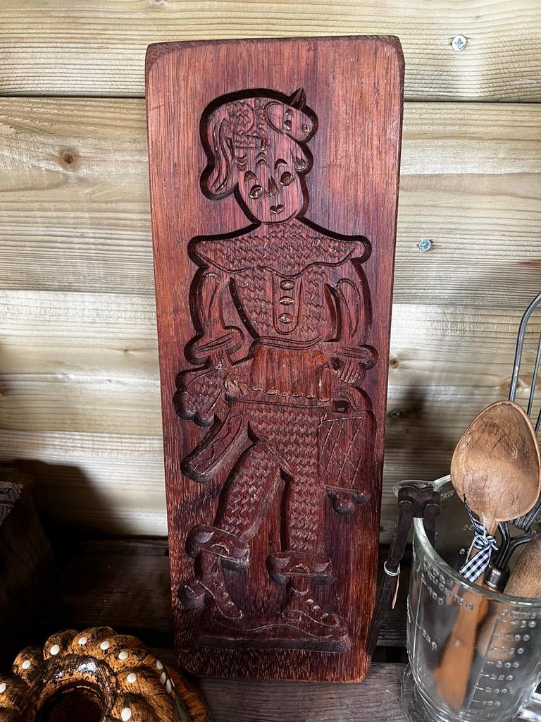 Zware dikke houten koekplank, speculaasplank man, Antiek en Kunst, Antiek | Keukenbenodigdheden, Ophalen of Verzenden