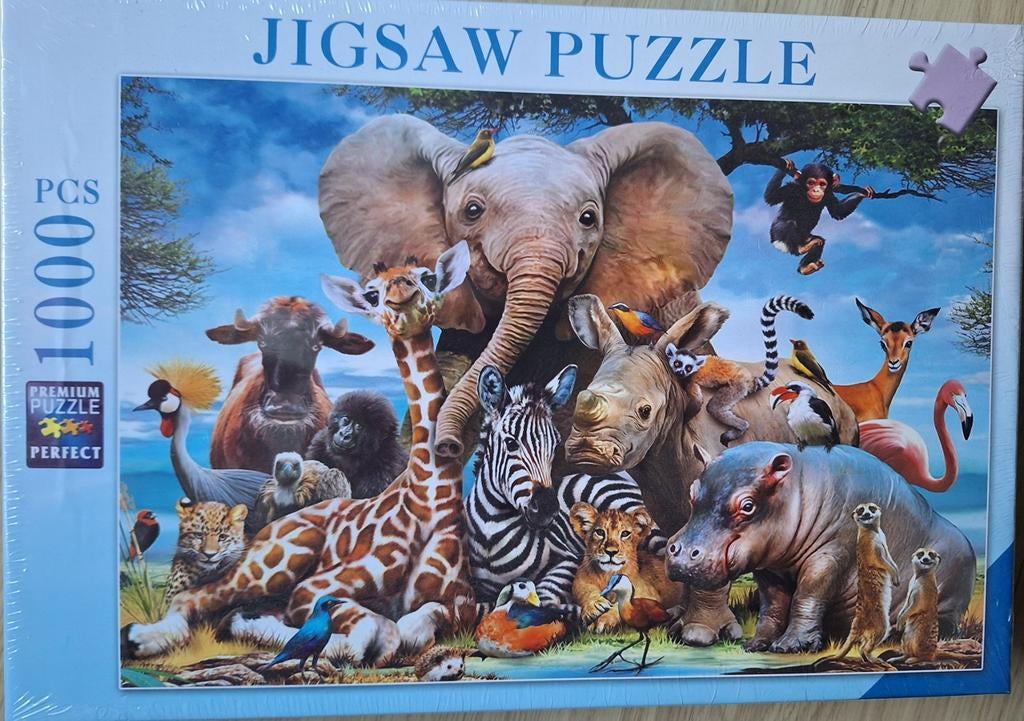 Nieuwe Puzzel met wilde dieren 1000 stukjes, Ophalen of Verzenden, 500 t/m 1500 stukjes, Nieuw, Legpuzzel