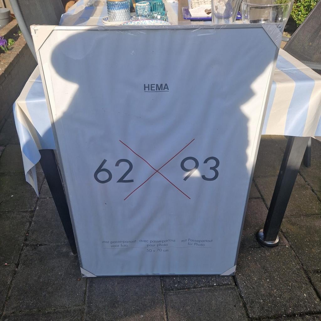 Hema aluminium fotolijst 62 x 93 cm, Ophalen of Verzenden