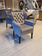 *VOORRAAD* 6 Landelijke Eetkamerstoelen Roman Velvet Taupe 3, Overige kleuren, Ophalen of Verzenden, Stof, Vijf, Zes of meer stoelen