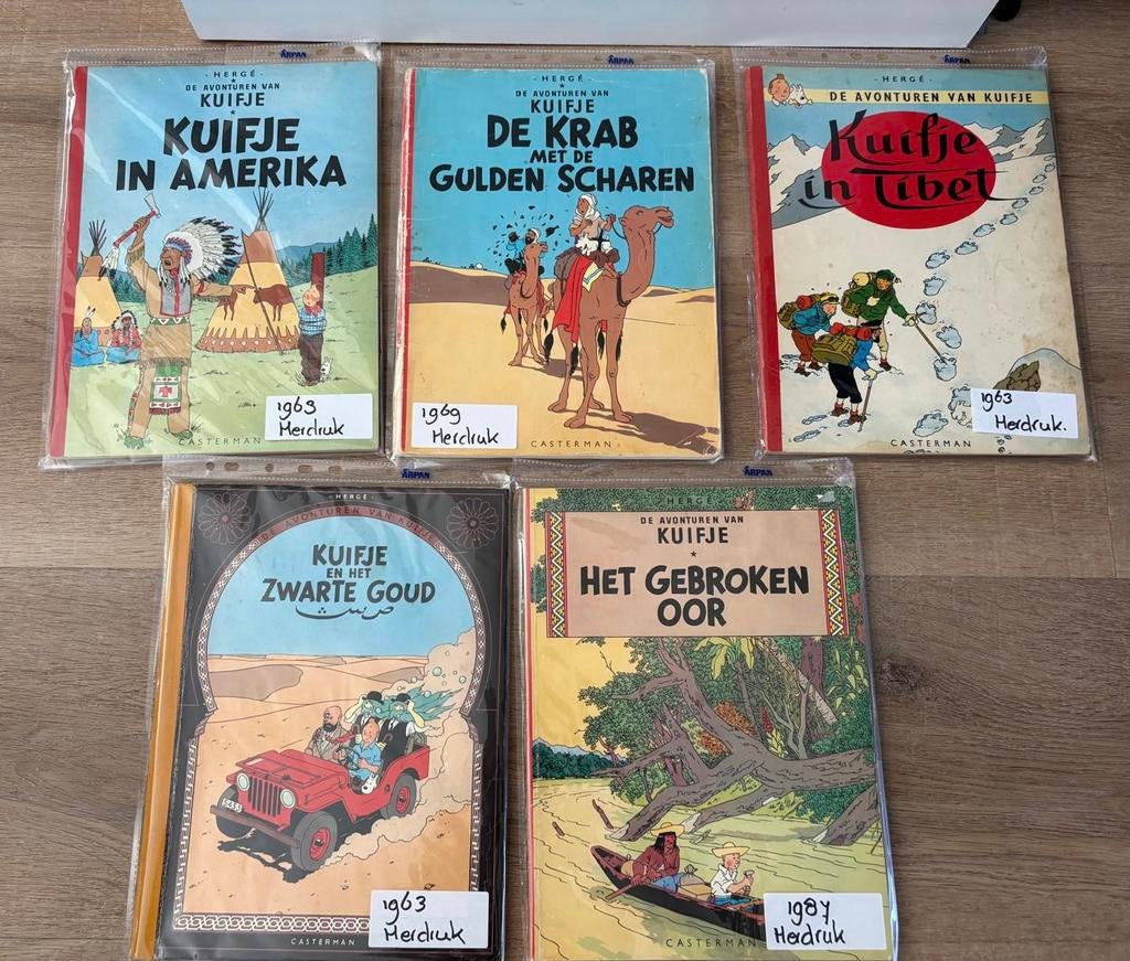 Kuifje 5x softcover, Meerdere stripboeken, Ophalen of Verzenden, Gelezen