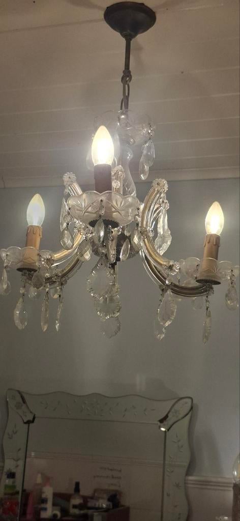 1 hangende en 2 wand kroonluchters, Ophalen of Verzenden