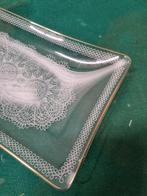 cakeschaal vintage met gouden rand glas, Ophalen of Verzenden