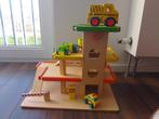 Houten speelgarage met auto's - Urenlang speelplezier!, Ophalen of Verzenden, Gebruikt