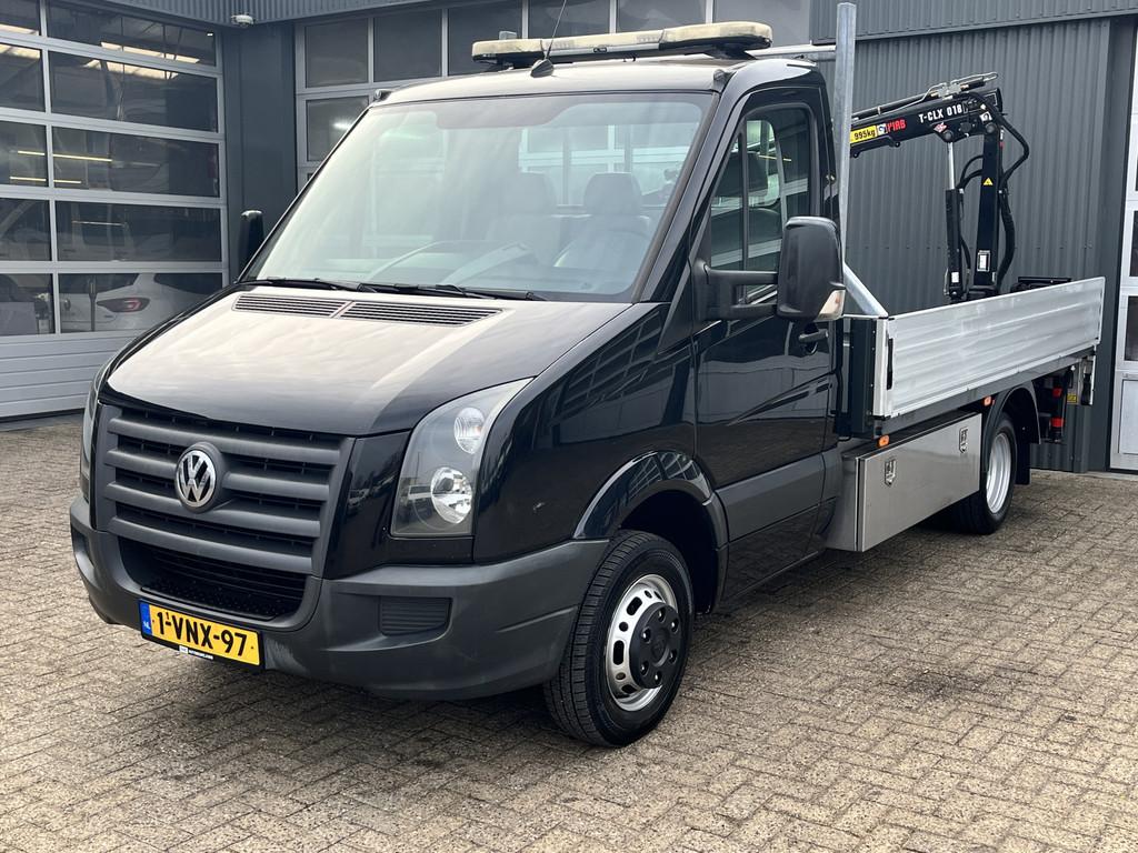 Volkswagen Crafter 50 2.5 TDI 7.000KG Trekgewicht Lucht Hiab, Auto's, Bestelauto's, Euro 5, Gebruikt, Zwart, Volkswagen