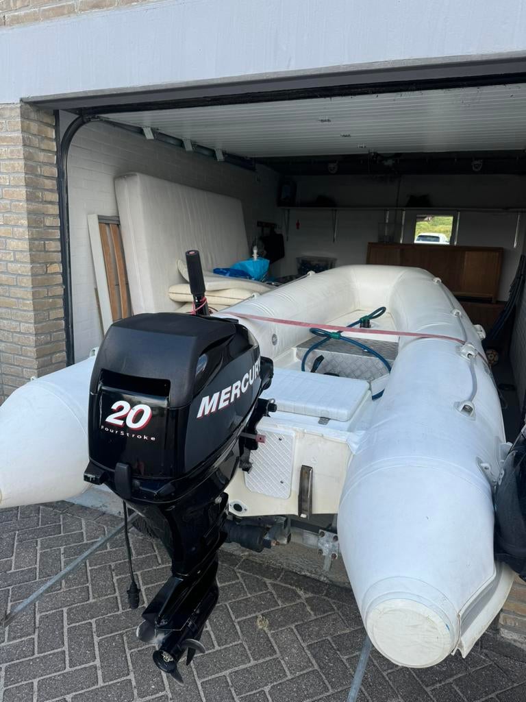 Arimar 320 rubberboot + Mercury 20 PK 4-takt, Watersport en Boten, Rubberboten, Overige merken, Ophalen of Verzenden, Zo goed als nieuw
