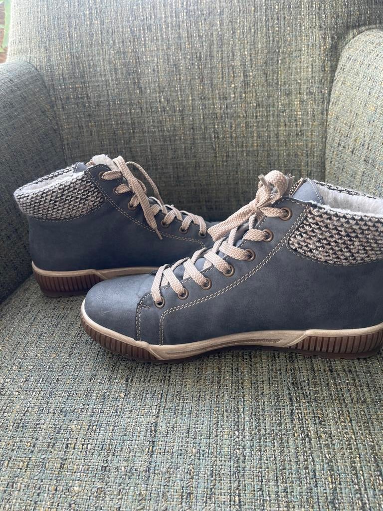 Dames booties Rieker, Blauw, Ophalen of Verzenden, Sneakers of Gympen, Zo goed als nieuw