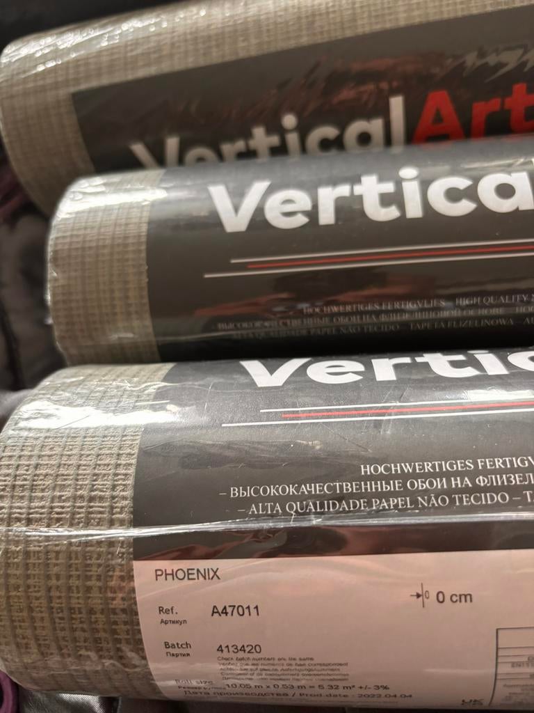 Vertical art behang 3 rollen, Ophalen of Verzenden, Minder dan 10 m²