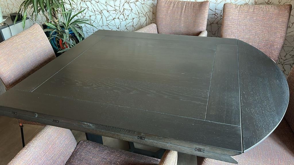 Uitklapbare tafel (evt incl stoelen 5st), Huis en Inrichting, Tafels | Eettafels, Ophalen, Rechthoekig, 50 tot 100 cm