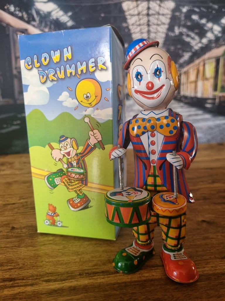 Charmgle Clown Motorfiets Show Retro Opwindbare Speelgoed, Xmas Nieuwigheid Gift Thuis Ornament, Blik Beeldje Speelgoed Speelgoed