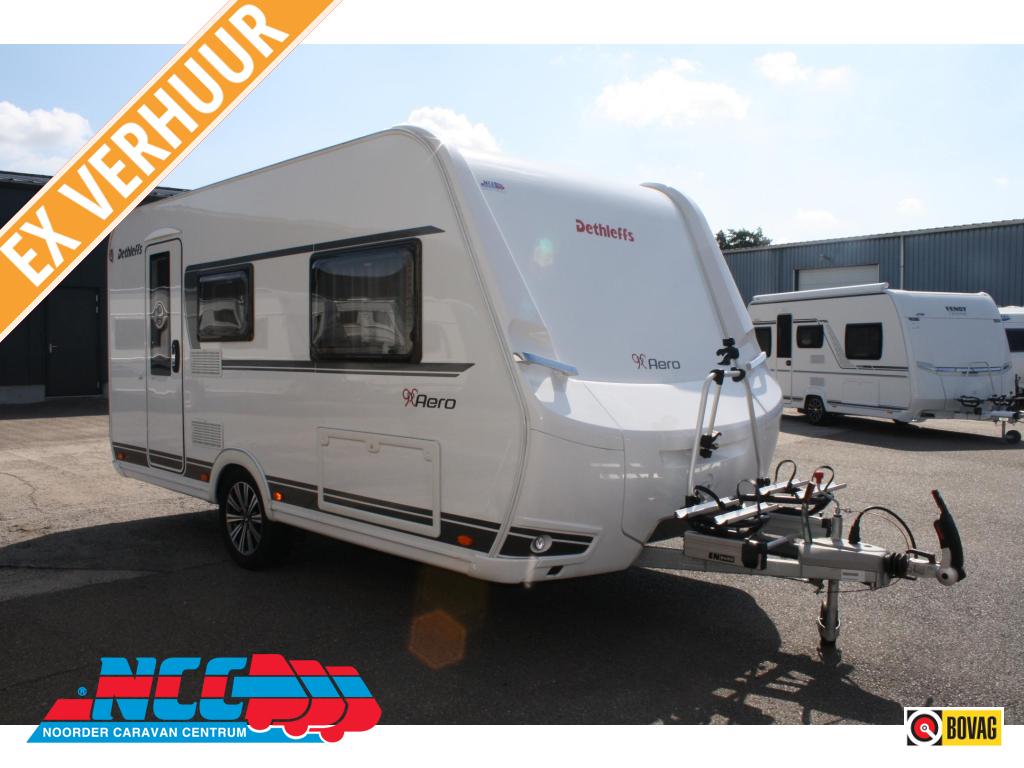 Dethleffs Aero 410 QS, Caravans en Kamperen, Caravans, tot en met 4, Treinzit, Dethleffs, Dwarsbed, Overige typen, 4 tot 5 meter