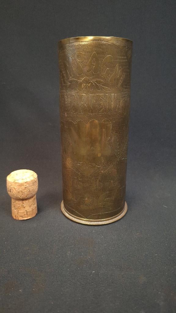 WO1 Franse 65 mm Bergkanone huls LEEG, Verzamelen, Ophalen of Verzenden, Landmacht, Overige gebieden, Hulzen of Bodemvondsten