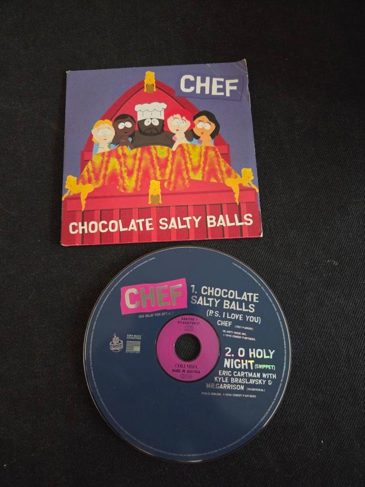Chef South Park Chocolate Salty Balls CD Single, Cd's en Dvd's, Cd Singles, Zo goed als nieuw, Humor en Cabaret, 1 single, Ophalen of Verzenden